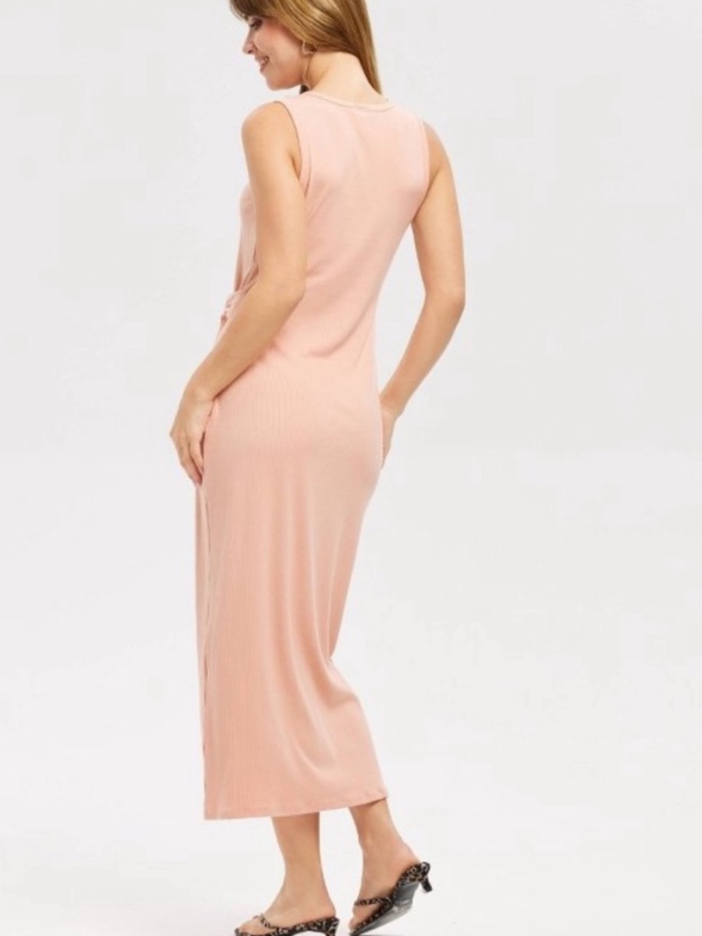 Ribbed Tie-Waist
Maxi Bodycon Dress - A New Day™ Coral Orange S - Picture 2 of 2
